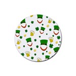 St. Patrick s day pattern Rubber Round Coaster (4 pack)  Front