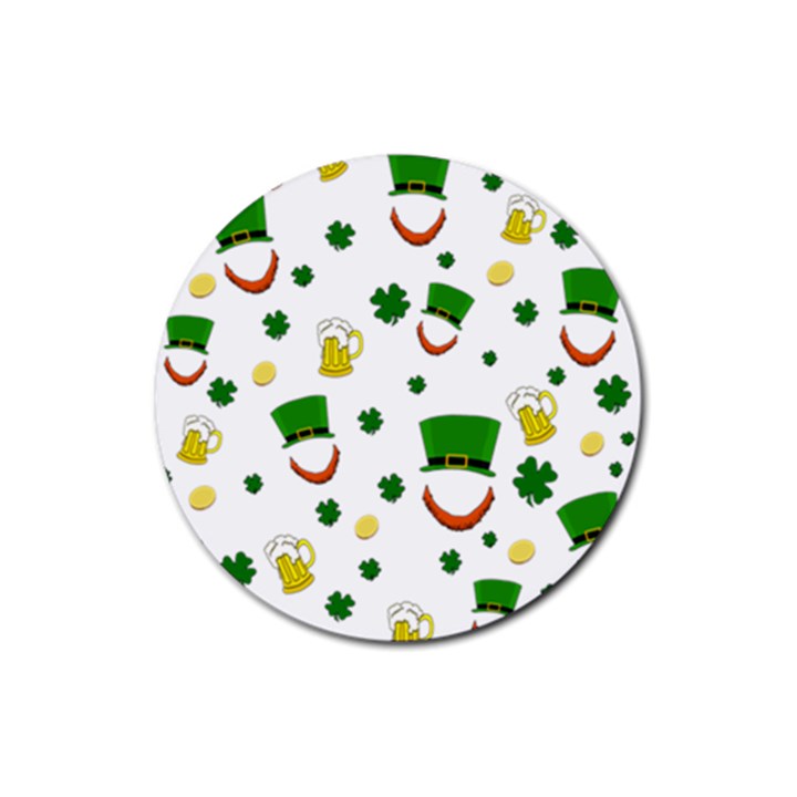 St. Patrick s day pattern Rubber Round Coaster (4 pack) 