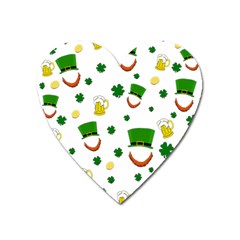 St  Patrick s Day Pattern Heart Magnet by Valentinaart