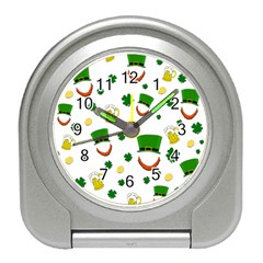 St  Patrick s Day Pattern Travel Alarm Clocks by Valentinaart