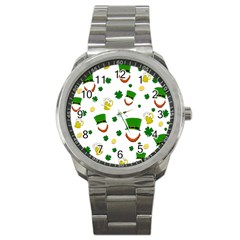 St  Patrick s Day Pattern Sport Metal Watch by Valentinaart