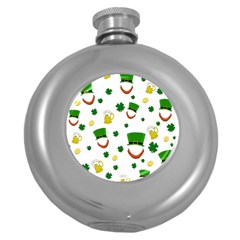 St  Patrick s Day Pattern Round Hip Flask (5 Oz) by Valentinaart