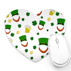 St  Patrick s Day Pattern Heart Mousepads by Valentinaart