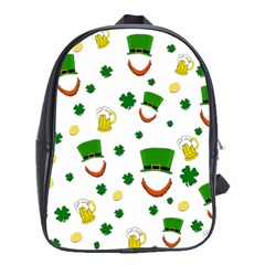 St  Patrick s Day Pattern School Bags(large)  by Valentinaart