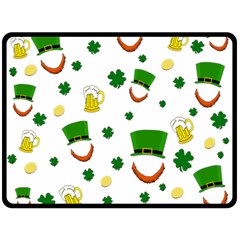 St  Patrick s Day Pattern Fleece Blanket (large)  by Valentinaart