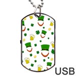 St. Patrick s day pattern Dog Tag USB Flash (One Side) Front