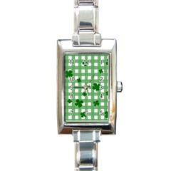 Clover Pattern Rectangle Italian Charm Watch by Valentinaart