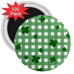 Clover Pattern 3  Magnets (100 Pack) by Valentinaart