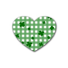 Clover Pattern Rubber Coaster (heart)  by Valentinaart