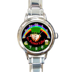 St  Patrick s Day Round Italian Charm Watch by Valentinaart