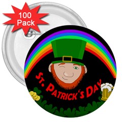 St  Patrick s Day 3  Buttons (100 Pack)  by Valentinaart