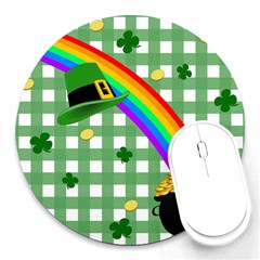 St  Patrick s Day Rainbow Round Mousepads by Valentinaart