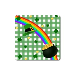 St  Patrick s Day Rainbow Square Magnet by Valentinaart