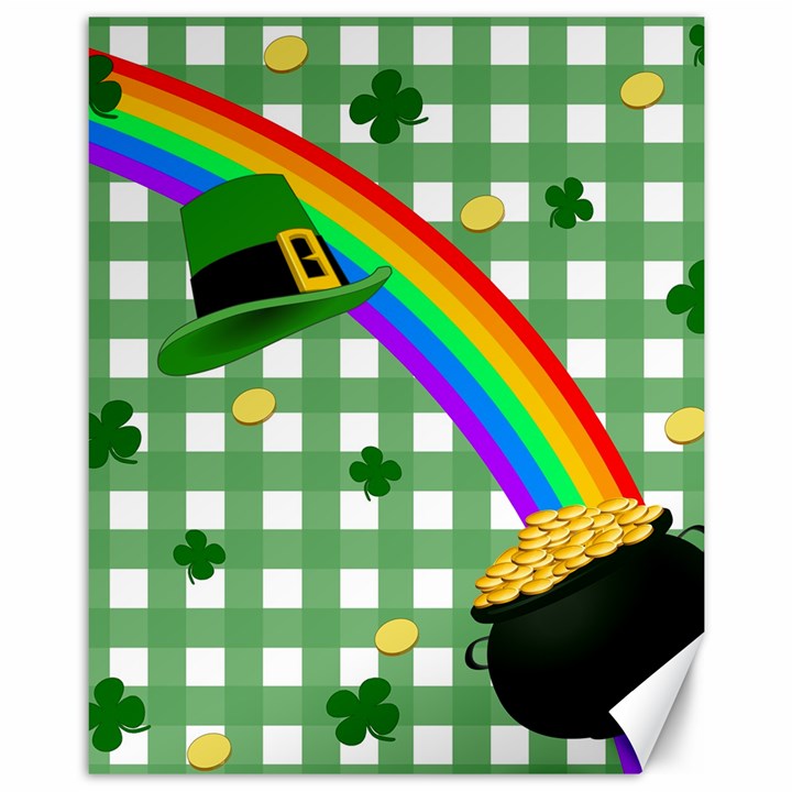 St. Patrick s day rainbow Canvas 11  x 14  