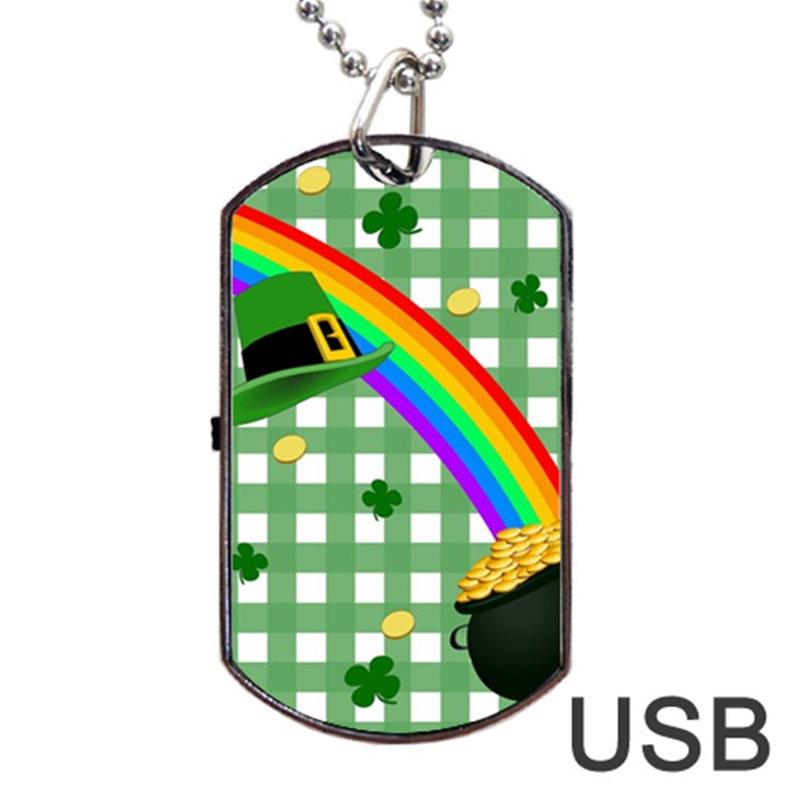 St. Patrick s day rainbow Dog Tag USB Flash (Two Sides)