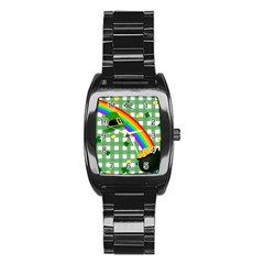 St  Patrick s Day Rainbow Stainless Steel Barrel Watch by Valentinaart