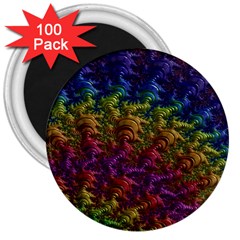 Fractal Art Design Colorful 3  Magnets (100 Pack) by Nexatart