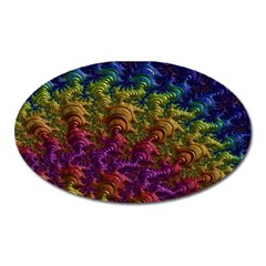 Fractal Art Design Colorful Oval Magnet by Nexatart