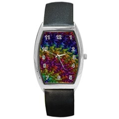 Fractal Art Design Colorful Barrel Style Metal Watch