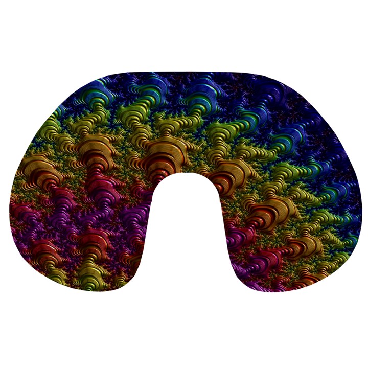 Fractal Art Design Colorful Travel Neck Pillows