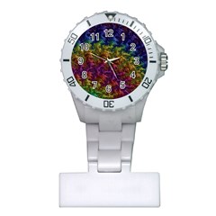 Fractal Art Design Colorful Plastic Nurses Watch by Nexatart