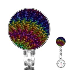 Fractal Art Design Colorful Stainless Steel Nurses Watch by Nexatart