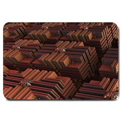 Fractal 3d Render Futuristic Large Doormat 