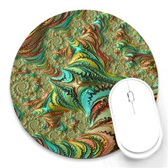 Fractal Artwork Pattern Digital Round Mousepads by Nexatart