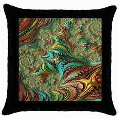 Fractal Artwork Pattern Digital Throw Pillow Case (black)