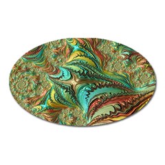 Fractal Artwork Pattern Digital Oval Magnet by Nexatart