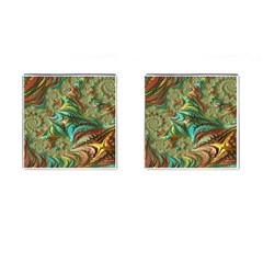 Fractal Artwork Pattern Digital Cufflinks (square)