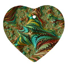 Fractal Artwork Pattern Digital Heart Ornament (two Sides) by Nexatart