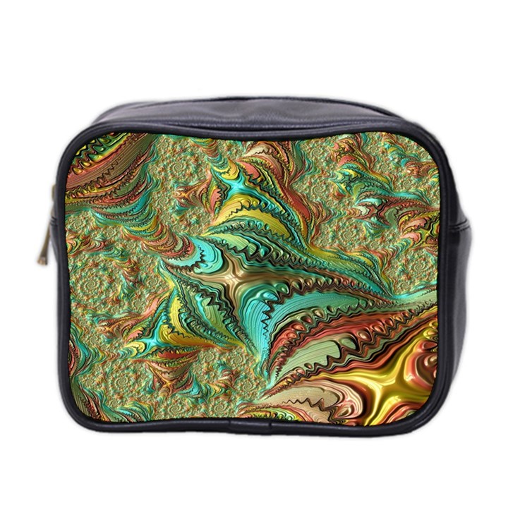 Fractal Artwork Pattern Digital Mini Toiletries Bag 2-Side