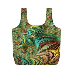 Fractal Artwork Pattern Digital Full Print Recycle Bags (m)  by Nexatart