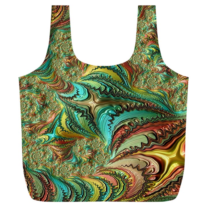 Fractal Artwork Pattern Digital Full Print Recycle Bags (L) 