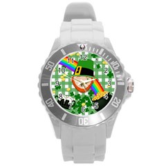 Lucky Irish Round Plastic Sport Watch (l) by Valentinaart