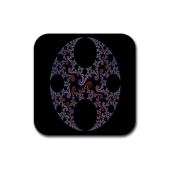 Fractal Complexity Geometric Rubber Square Coaster (4 Pack) 