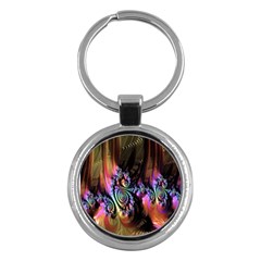 Fractal Colorful Background Key Chains (round) 