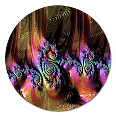 Fractal Colorful Background Magnet 5  (round)