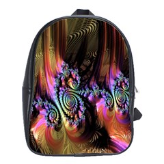 Fractal Colorful Background School Bags(large) 