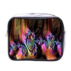 Fractal Colorful Background Mini Toiletries Bags by Nexatart