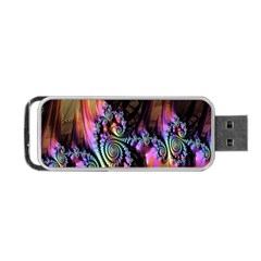 Fractal Colorful Background Portable Usb Flash (two Sides) by Nexatart