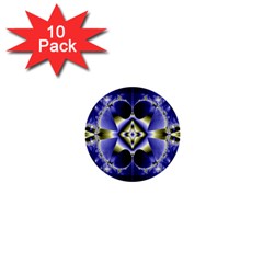 Fractal Fantasy Blue Beauty 1  Mini Buttons (10 Pack)  by Nexatart