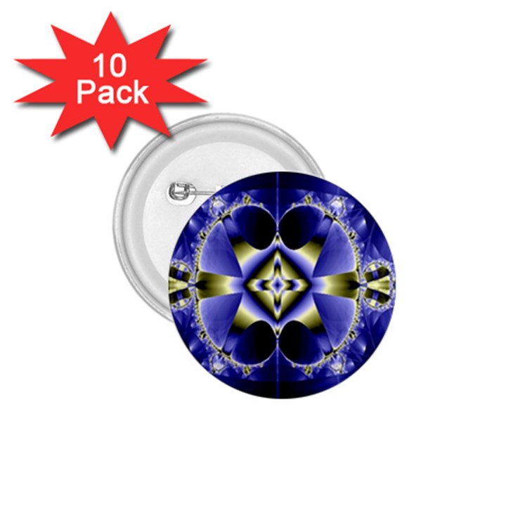 Fractal Fantasy Blue Beauty 1.75  Buttons (10 pack)