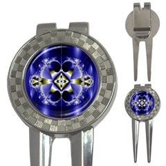 Fractal Fantasy Blue Beauty 3-in-1 Golf Divots