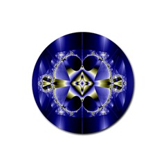 Fractal Fantasy Blue Beauty Rubber Round Coaster (4 Pack)  by Nexatart