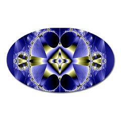 Fractal Fantasy Blue Beauty Oval Magnet