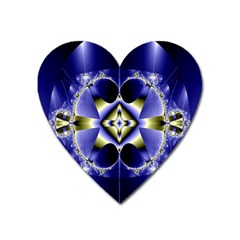 Fractal Fantasy Blue Beauty Heart Magnet by Nexatart