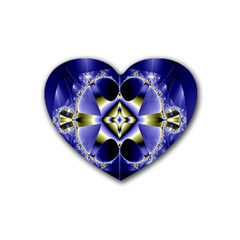 Fractal Fantasy Blue Beauty Rubber Coaster (heart)  by Nexatart