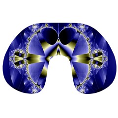 Fractal Fantasy Blue Beauty Travel Neck Pillows